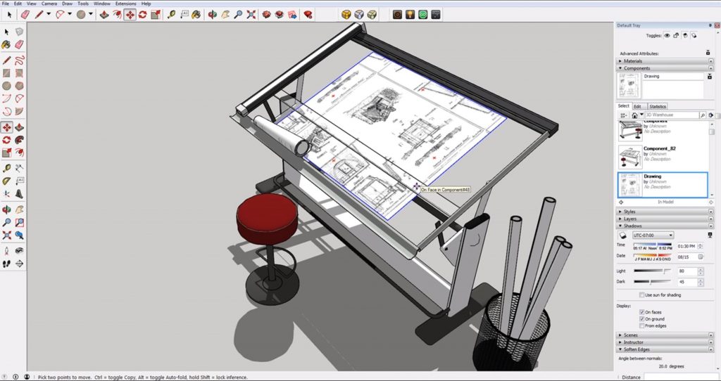 final step to align objects in Sketchup 