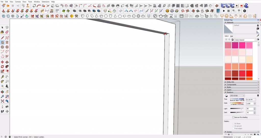 draw glass on windows in Sketchup
