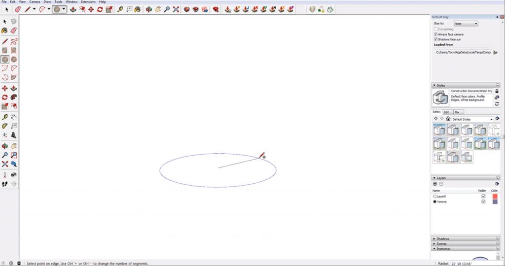 draw a circle to create a sphere in Sketchup
