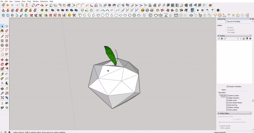 triangulated faces of low poly in Sketchup