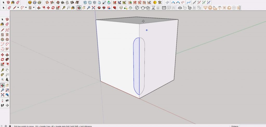 meet curves for cutout in Sketchup