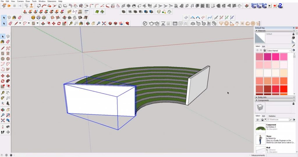move sloped wall in Sketchup