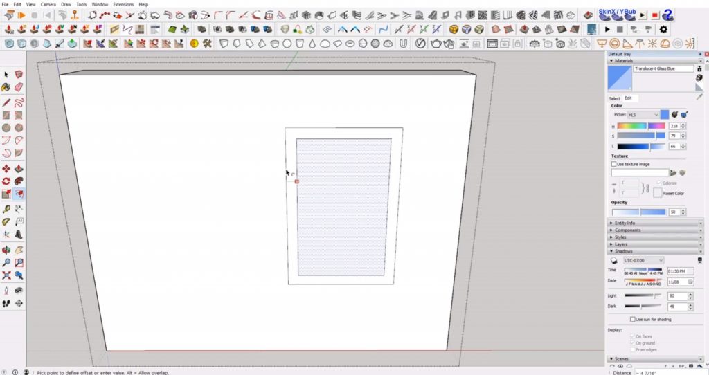 offset trim of windows in Sketchup