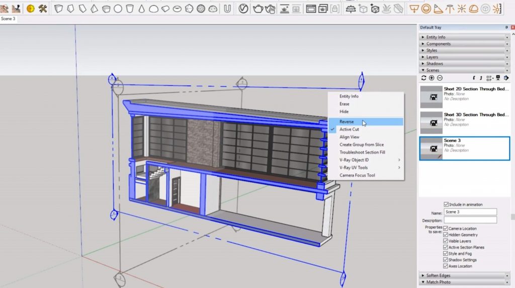 reverse sections in Sketchup