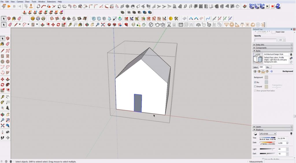 Sketchup for beginners: selecting within bounding box