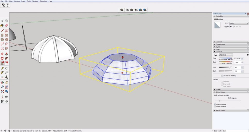 compress domes in Sketchup